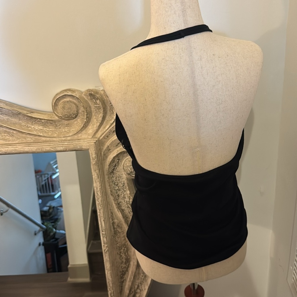 Massimo Dutti Black Backless Fitted Tank Top - Picture 3 of 6
